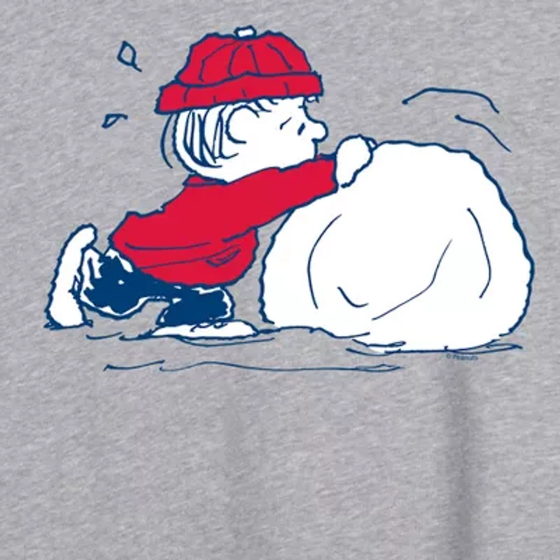 Peanuts Snow Tee Womens Crew Neck Short Sleeve Graphic T-Shirt