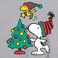 Peanuts Snoopy And Woostock Tree Tee Womens Crew Neck Short Sleeve Graphic T-Shirt