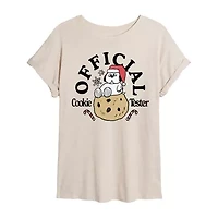Peanuts Snoopy Offical Cookie Tester Tee Womens Crew Neck Short Sleeve Graphic T-Shirt