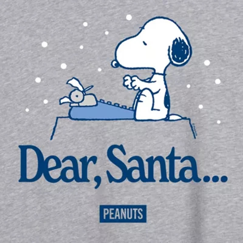 Snoopy Santa Tee Womens Crew Neck Short Sleeve Graphic T-Shirt