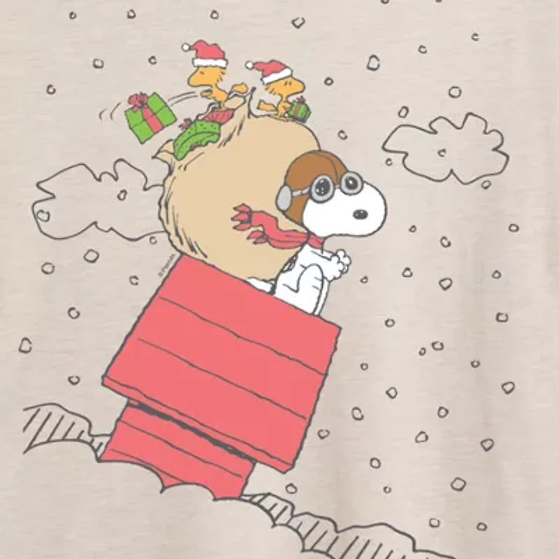 Peanuts Snoopy Flying Tee Womens Crew Neck Short Sleeve Graphic T-Shirt