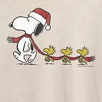Peants Snoopy And Woodstock Scarf Tee Womens Crew Neck Short Sleeve Graphic T-Shirt