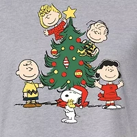 Peanuts Tree Cropped Tee Womens Crew Neck Short Sleeve Graphic T-Shirt