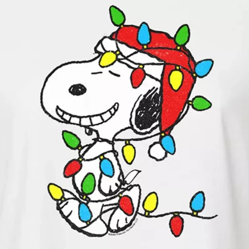 Peanuts Snoopy Light Tee Womens Crew Neck Short Sleeve Graphic T-Shirt
