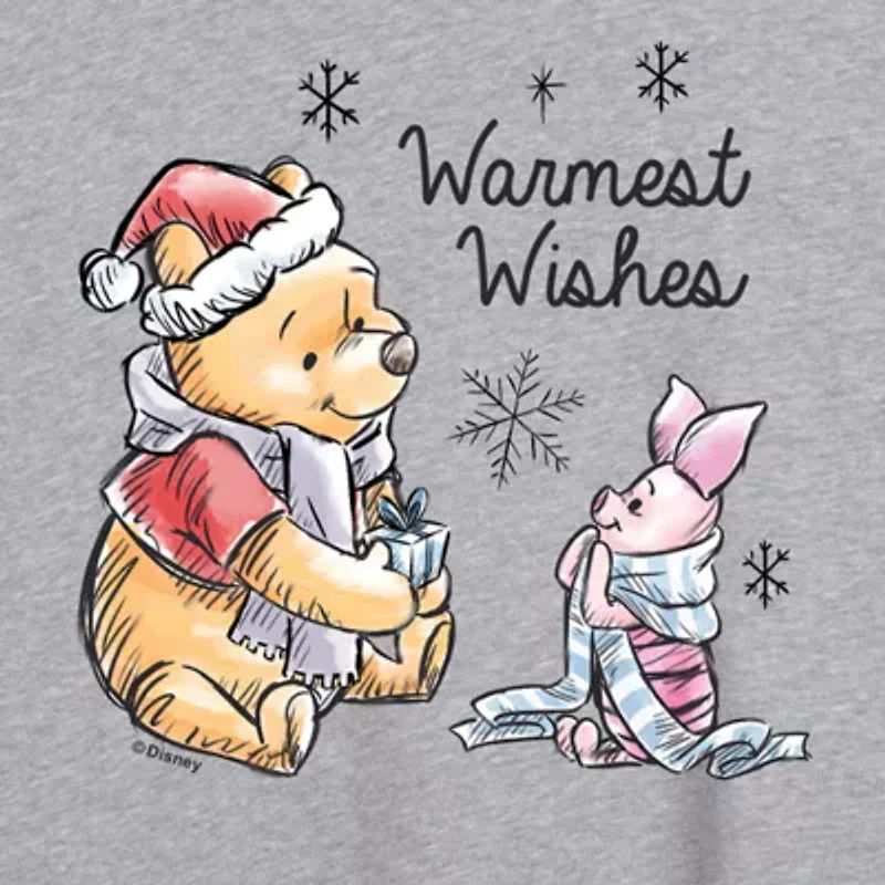 Winnie The Pooh And Piglet Wishes Tee Womens Crew Neck Short Sleeve Graphic T-Shirt