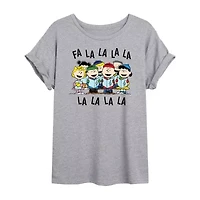 Peanuts Fa La Tee Womens Crew Neck Short Sleeve Graphic T-Shirt