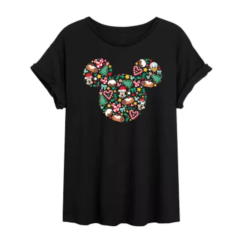 Mickey Mouse Icon Tee Womens Crew Neck Short Sleeve Graphic T-Shirt