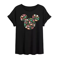 Mickey Mouse Icon Tee Womens Crew Neck Short Sleeve Graphic T-Shirt