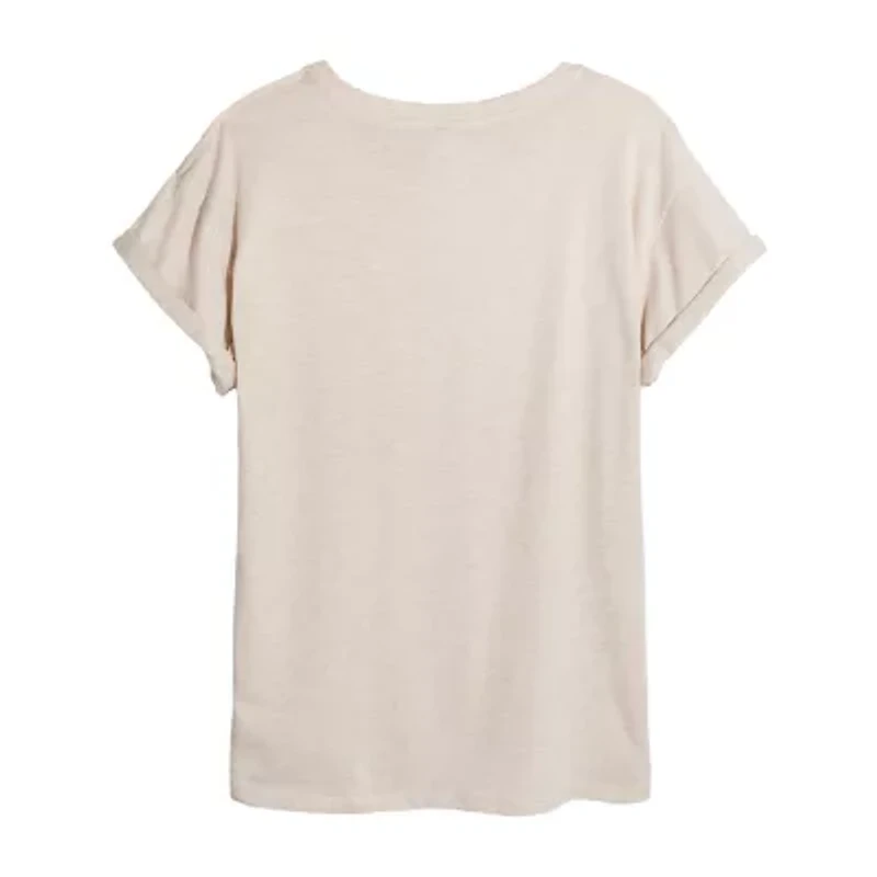 Peanuts Snoopy Let It Snow Tee Womens Crew Neck Short Sleeve Graphic T-Shirt