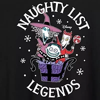 Nightmare Before Christmas Naughty List Tee Womens Crew Neck Short Sleeve Graphic T-Shirt