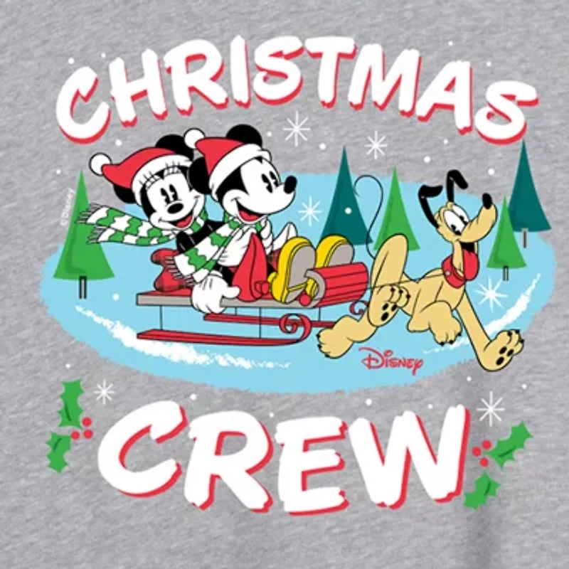 Mickey and Friends Christmas Crew Tee Womens Neck Short Sleeve Graphic T-Shirt