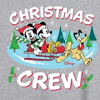 Mickey and Friends Christmas Crew Tee Womens Neck Short Sleeve Graphic T-Shirt