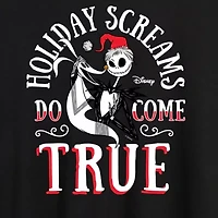 Nightmare Before Christmas Holiday Screams Tee Womens Crew Neck Short Sleeve Graphic T-Shirt