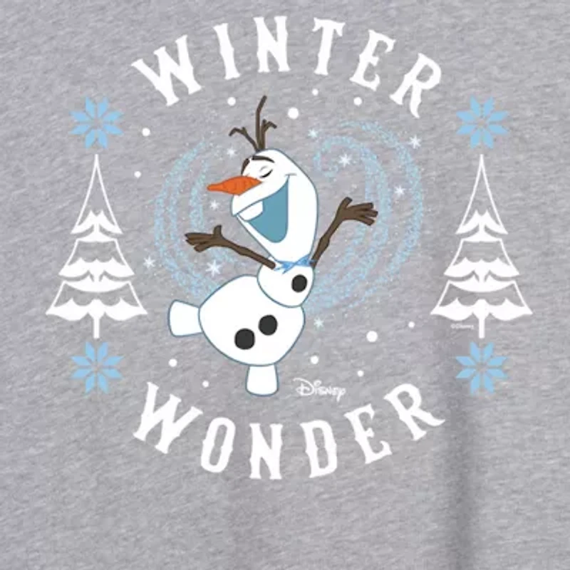 Frozen Olaf Winter Wonder Womens Crew Neck Short Sleeve Graphic T-Shirt