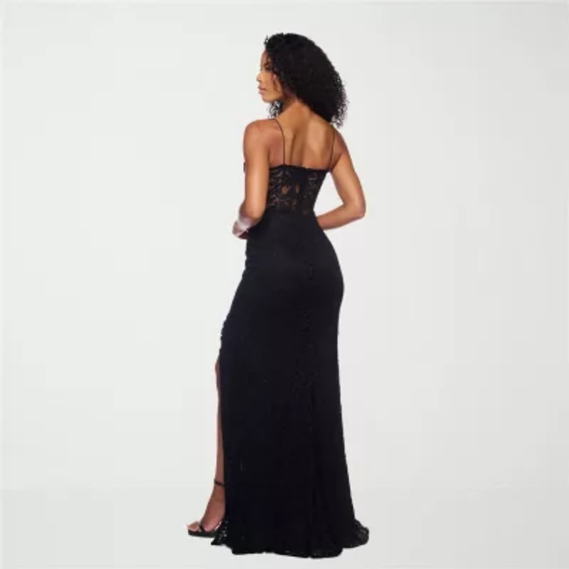 B. Smart Womens Juniors Sleeveless Glitter Bodycon Dress