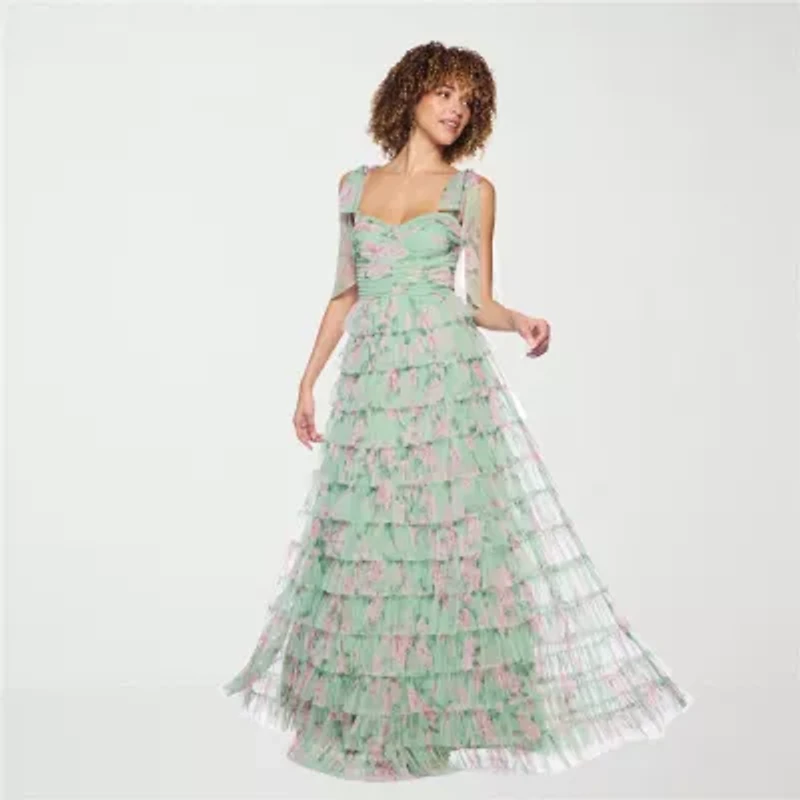 B. Smart Womens Juniors Sleeveless Floral A-Line Dress