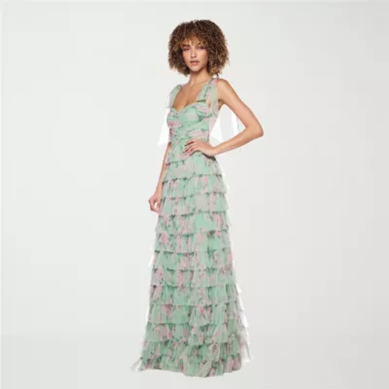 B. Smart Womens Juniors Sleeveless Floral A-Line Dress