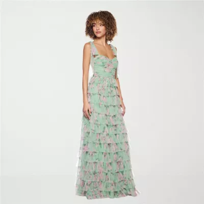 B. Smart Womens Juniors Sleeveless Floral A-Line Dress