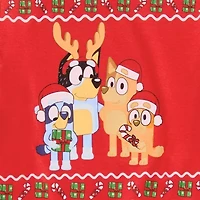 Toddler Unisex Crew Neck Long Sleeve Regular Fit Bluey Graphic T-Shirt