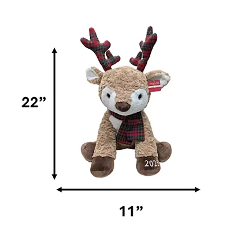 North Pole Trading Co. Holiday Reindeer Jumbo Stuffed Animal