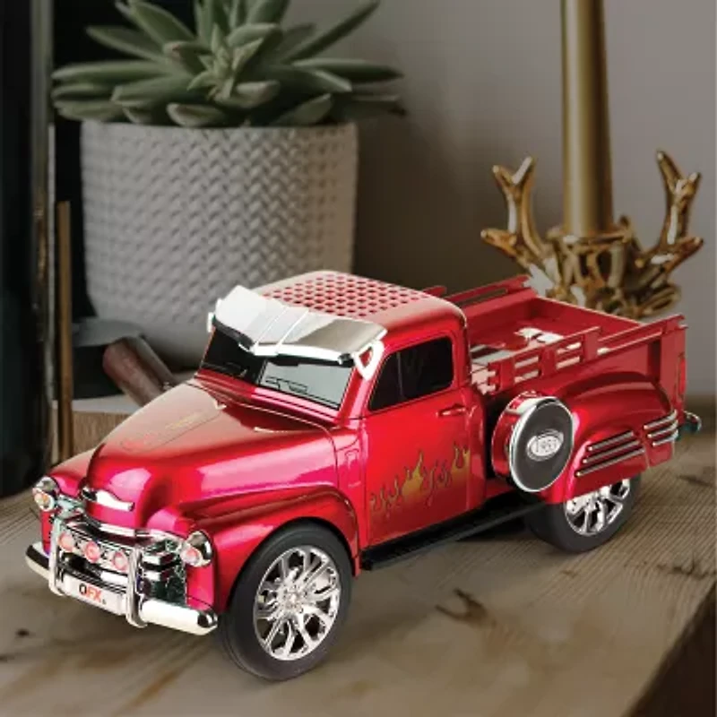 QFX Dual 3" Truck Design Rechargable Bluetooth Speaker with FM Tuner, Hands-Free, LED Lights