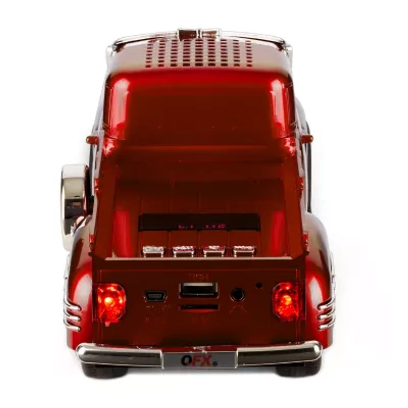 QFX Dual 3" Truck Design Rechargable Bluetooth Speaker with FM Tuner, Hands-Free, LED Lights