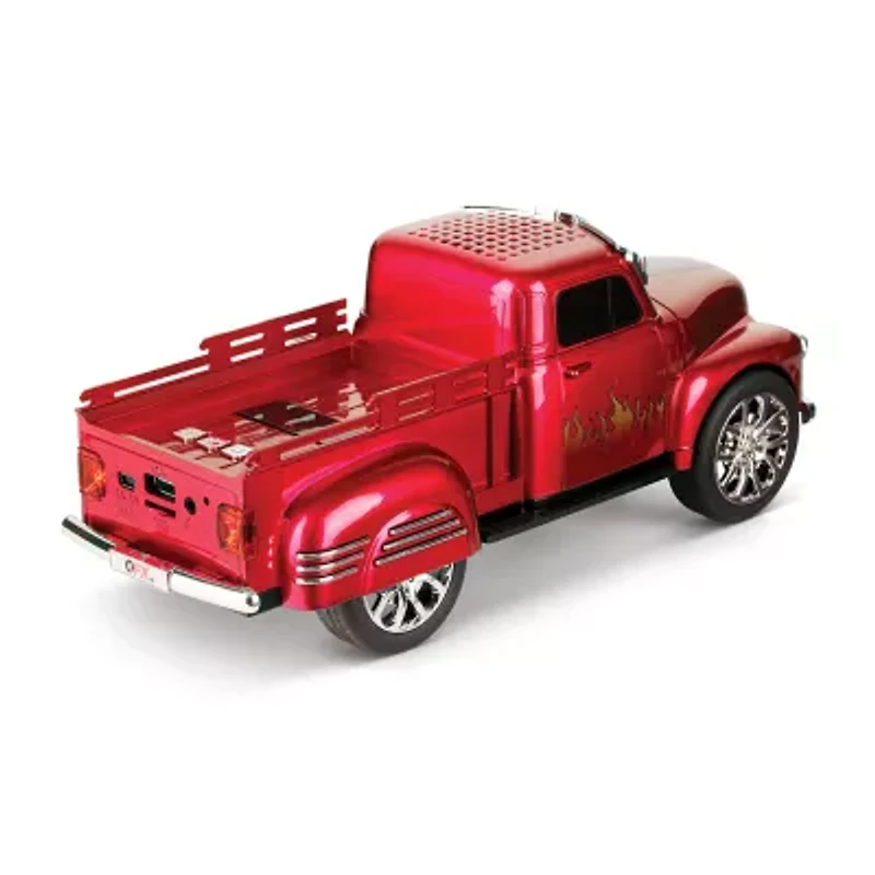 QFX Dual 3" Truck Design Rechargable Bluetooth Speaker with FM Tuner, Hands-Free, LED Lights