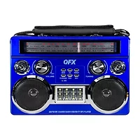 QFX AM/FM/SW Radio with Bluetooth, Flashlight, Floodlight, Telescopic Antenna, Carrying Strap