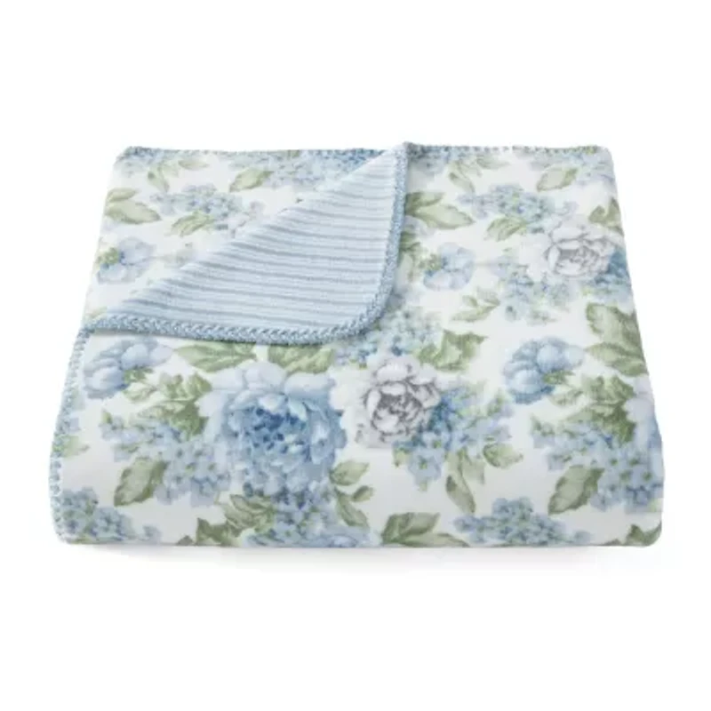 Laura Ashley Reversible Coco Washable Midweight Throw
