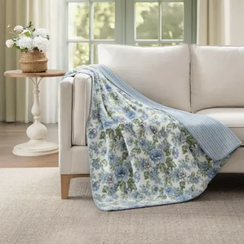 Laura Ashley Reversible Coco Washable Midweight Throw