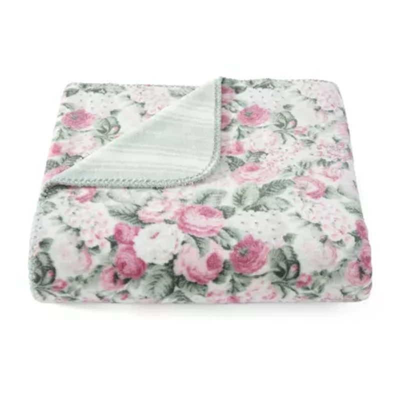 Laura Ashley Reversible Coco Plush Throw