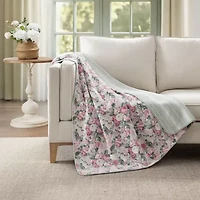 Laura Ashley Reversible Coco Plush Throw