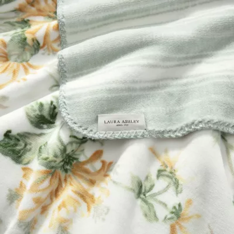 Laura Ashley Reversible Coco Plush Throw