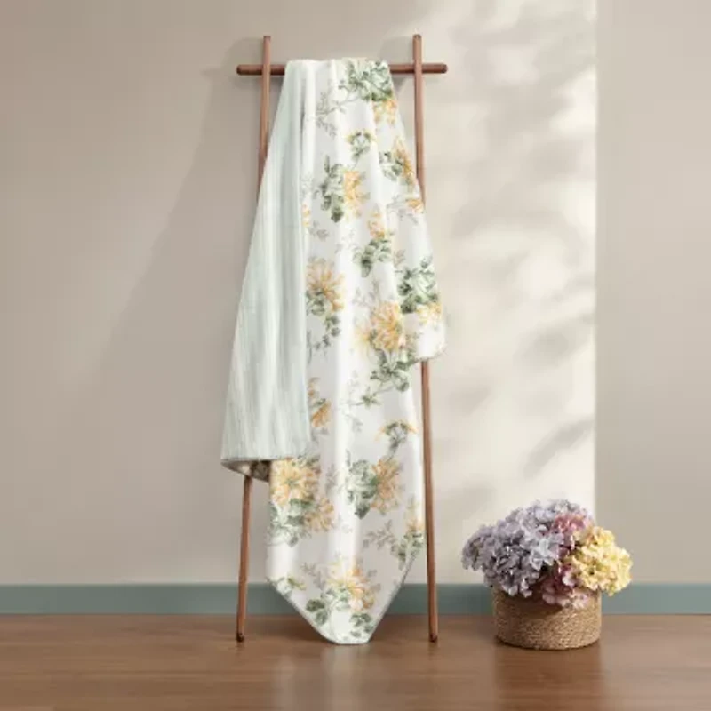 Laura Ashley Reversible Coco Plush Throw