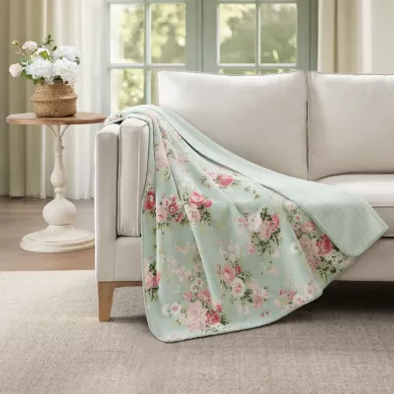 Laura Ashley Reversible Coco Washable Midweight Throw