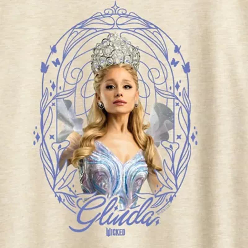 Glinda Frame Womens Scoop Neck Short Sleeve Regular Fit Wicked Graphic T-Shirt