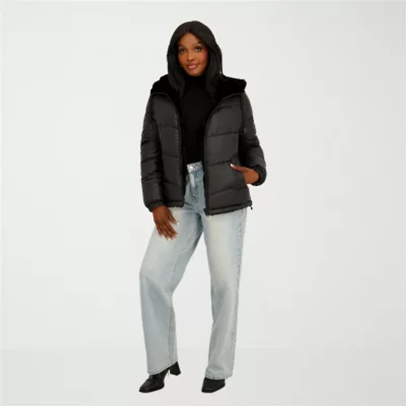 Jessica Simpson Womens Reversible Midweight Puffer Jacket