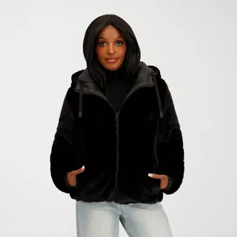 Jessica Simpson Womens Reversible Midweight Puffer Jacket