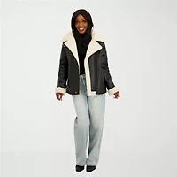 Jessica Simpson Womens Faux Shearling Midweight Jacket