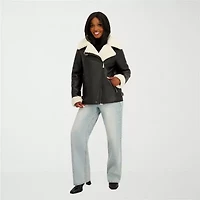Jessica Simpson Womens Faux Shearling Midweight Jacket