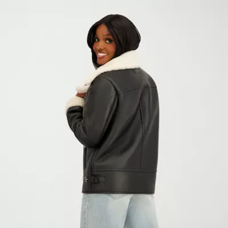 Jessica Simpson Womens Faux Shearling Midweight Jacket