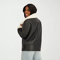 Jessica Simpson Womens Faux Shearling Midweight Jacket