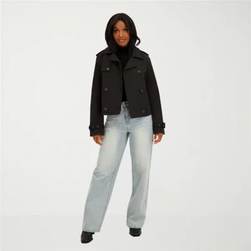 Jessica Simpson Womens Water Resistant Midweight Cropped Coat