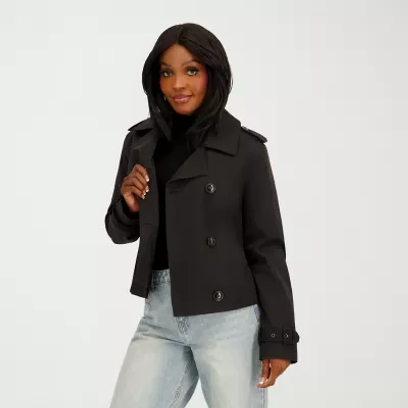 Jessica Simpson Womens Water Resistant Midweight Cropped Coat