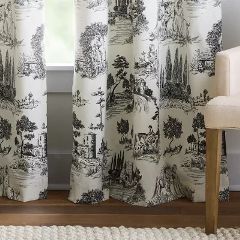 Martha Stewart Village Back Tab Blackout Set of 2 Curtain Panel