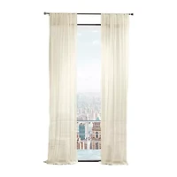 Martha Stewart Glacier Sheer Rod Pocket Sheer Set of 2 Curtain Panel