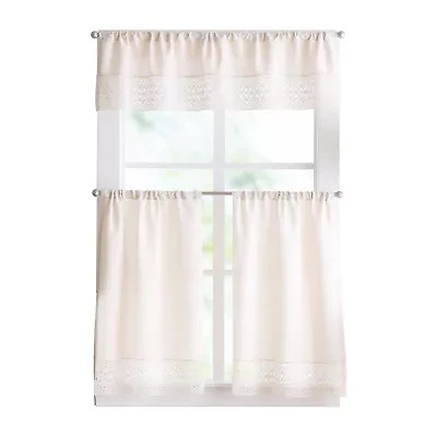 Peri Home Bahia 3-pc. Rod Pocket Kitchen Curtains & Drapes Window Set