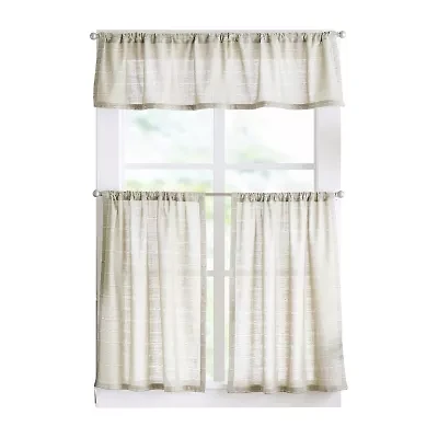 Martha Stewart Ava 3-pc. Rod Pocket Kitchen Curtains & Drapes Window Set