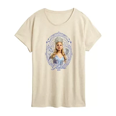 Glinda Frame Womens Scoop Neck Short Sleeve Regular Fit Wicked Graphic T-Shirt