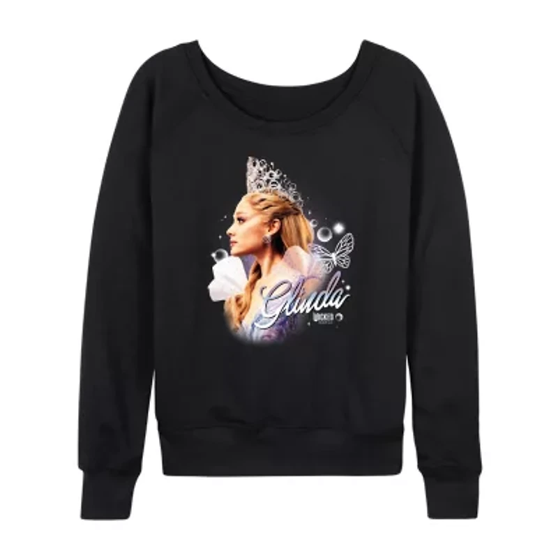 Glinda Profile Womens Boat Neck Long Sleeve Wicked Graphic T-Shirt